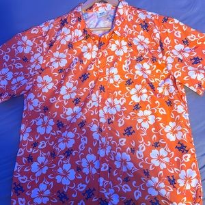 New York Mets orange Hawaiian shirt